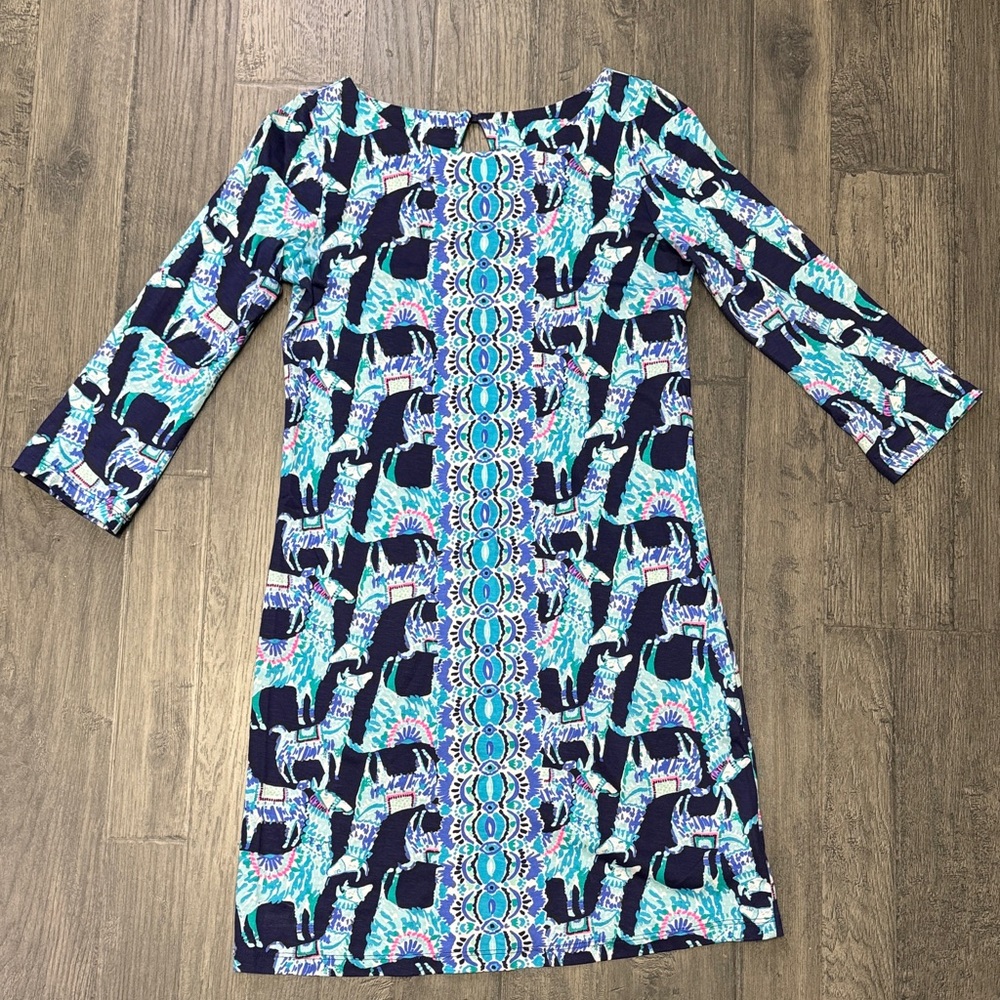 Lilly Pulitzer - elbow sleeve dress llama print
